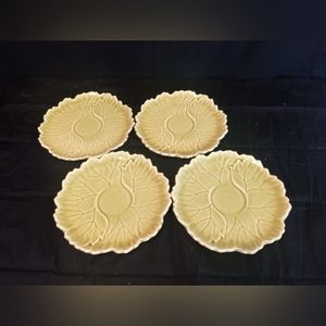Vtg Woodfield Steubenville Golden Fawn Saucer Dessert 6.5" Plates Lot Of 4
